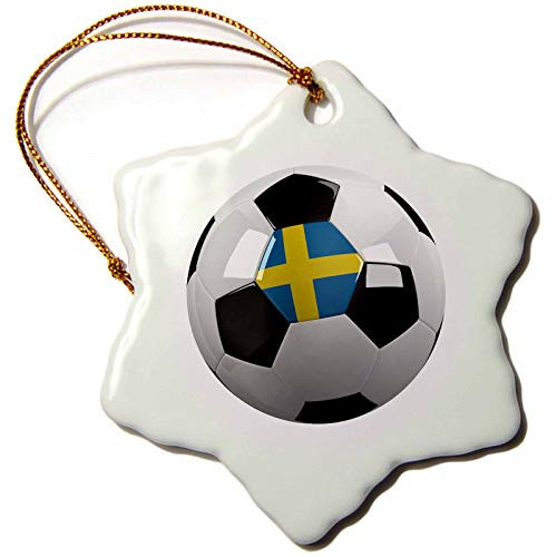 3dRose ORN_157020_1 Soccer Ball with The National Flag of Sweden on it Swedish Porcelain Snowflake Ornament, 3-Inch 3dRose ORN_157020_1 Soccer Ball with The National Flag of Sweden on it Swedish Porcelain Snowflake Ornament, 3-Inch