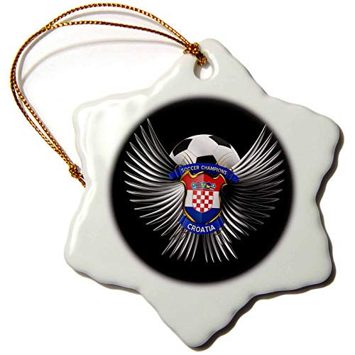 3dRose orn_159465_1 Croatia Soccer Ball with Crest Team Football Croatian Snowflake Porcelain Ornament, 3-Inch 3dRose orn_159465_1 Croatia Soccer Ball with Crest Team Football Croatian Snowflake Porcelain Ornament, 3-Inch