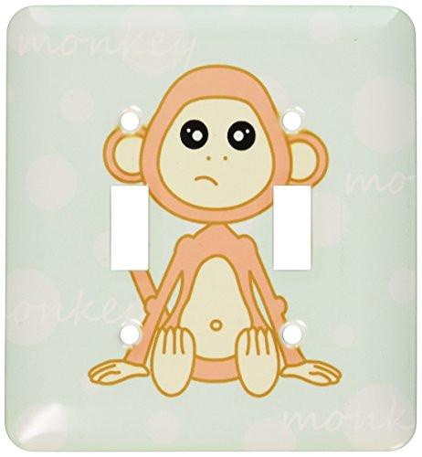 3dRose lsp_6102_2 Blue Baby Monkey Double Toggle Switch Multicolor