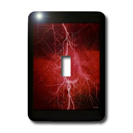 3dRose lsp_7086_1 Red Lightning Single Toggle Switch Multicolor