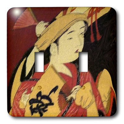 3dRose lsp_7493_2 Oriental Lady Double Toggle Switch Multicolored
