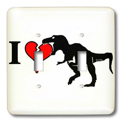 3dRose lsp_12046_2 Dinosaur Eats Heart Double Toggle Switch