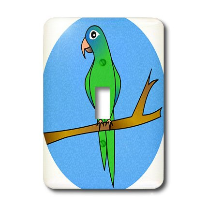 3dRose Lsp_13778_1 Cute Blue Crown Conure Parrot Light Blue Background Single Toggle Switch