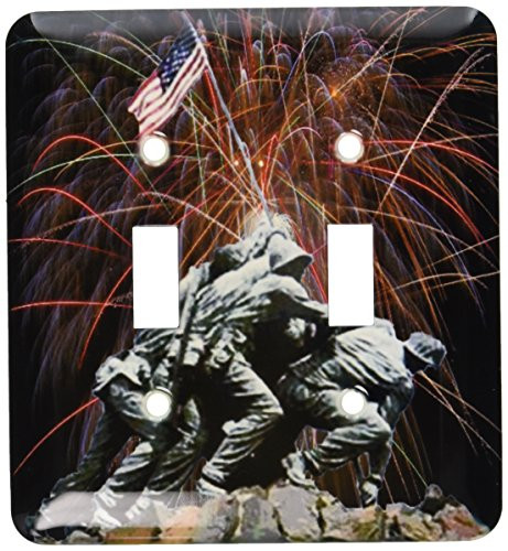 3dRose LLC lsp_14248_2 Marine Corp Memorial with Fireworks, Double Toggle Switch