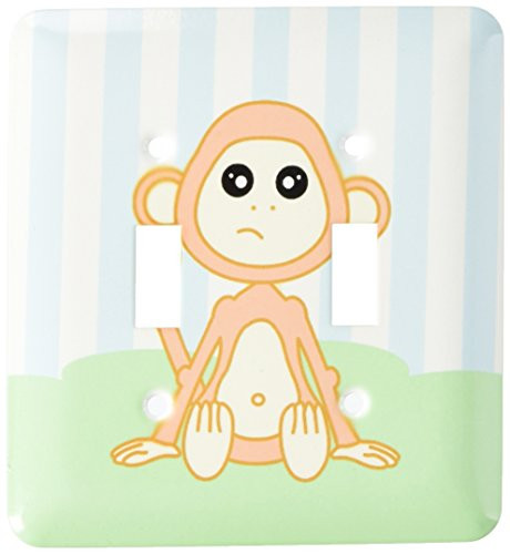 3dRose LLC lsp_15432_2 Baby Animals Blue Monkey Double Toggle Switch