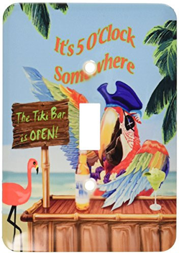 3dRose lsp_18918_1 Pirate Parrot in Paradise Toggle Switch
