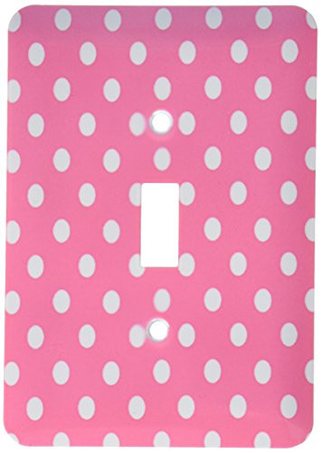 3dRose LLC lsp_20403_1 Pink and White Polka Dot Print - Single Toggle Switch