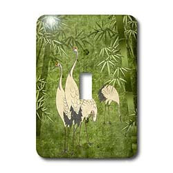 3dRose lsp_20895_1 Cranes in Bamboo Forest Single Toggle Switch