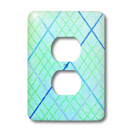 3dRose lsp_20946_6 Blue Plaid 2-Plug Outlet Cover