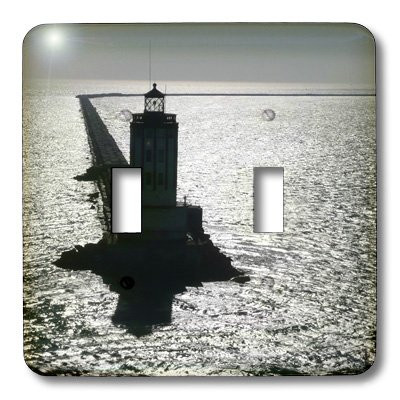 3dRose lsp_22793_2 Lighthouse At The End Of A Long Breakwater Long Beach California Usa Double Toggle Switch