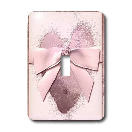 3dRose LLC lsp_23889_1 Bow on Pink Heart, Single Toggle Switch
