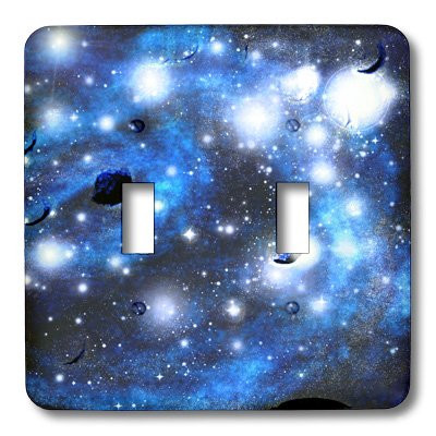 3dRose lsp_28048_2 Blue Space And Stars Toggle Switch Multicolor