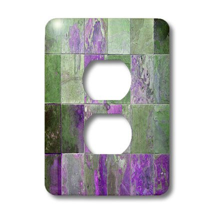 3dRose lsp_29112_6 Two Plug Outlet Cover with Purple Rusted Tile