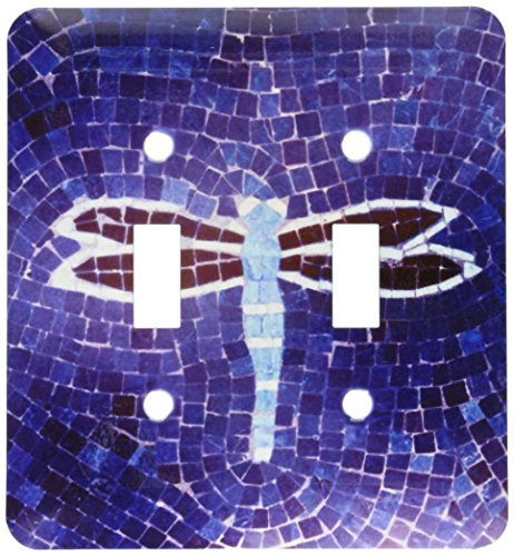 3dRose LLC lsp_29706_2 Dragonfly On Purple Double Toggle Switch