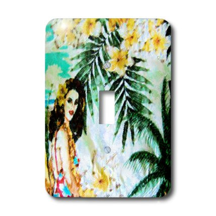 3dRose LLC lsp_29782_1 Hawaiian Lady Impressions Single Toggle Switch