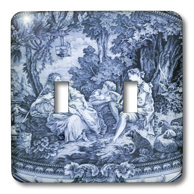 3dRose lsp_34728_2 French Blue Toille I Toggle Switch, Multi-Color