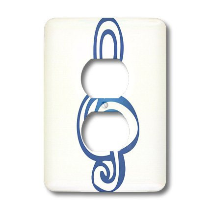 3dRose lsp_38392_6 Treble Clef 2 Plug Outlet Cover, Blue