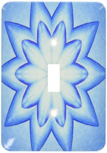 3dRose lsp_39449_1 Blue Lotus Flower Kaleidoscope Pattern Single Toggle Switch