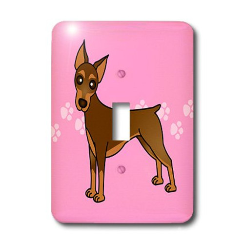 3dRose lsp_40909_1 Cute Doberman Pinscher Red Coat Cartoon Dog Pink with Pawprints Single Toggle Switch 3dRose lsp_40909_1 Cute Doberman Pinscher Red Coat Cartoon Dog Pink with Pawprints Single Toggle Switch
