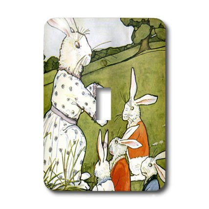3dRose lsp_41050_1 Mother Bunny And Children Single Toggle Switch