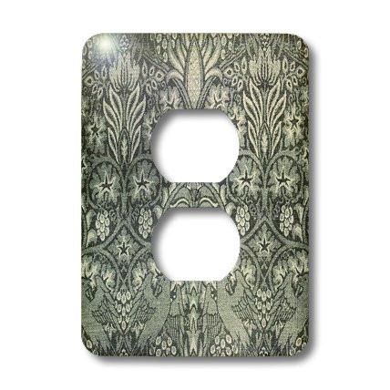 3dRose lsp_41055_6"Victorian Blue Fabric" 2 Plug Outlet Cover