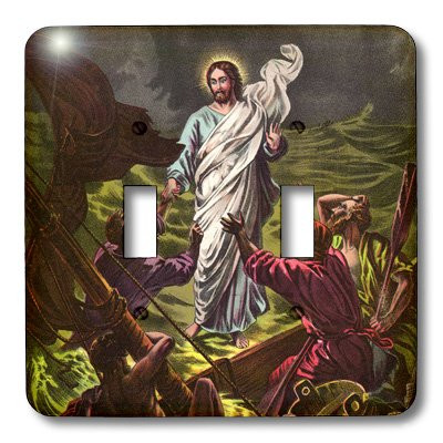 3dRose LLC lsp_42959_2 Jesus Walks on Water, Double Toggle Switch