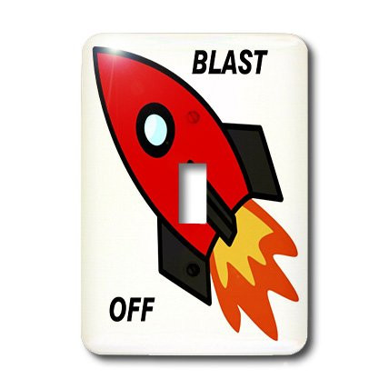 3dRose lsp_43709_1 Red Blast Off Rocket Toggle Switch