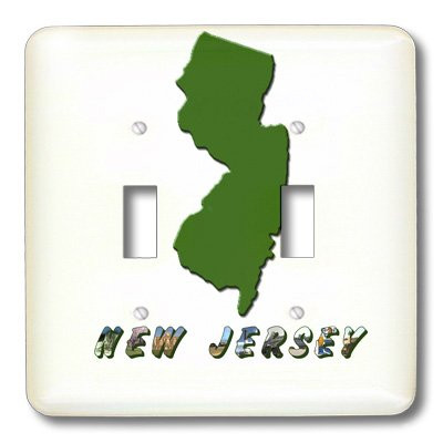 3dRose lsp_47311_2 State Map of New Jersey Double Toggle Switch