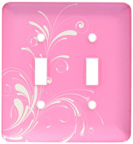 3dRose LSP_48514_2"Flourish in Pink Double Toggle Switch