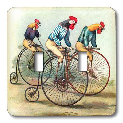 3dRose lsp_48558_2 Roosters Riding Toggle Switch
