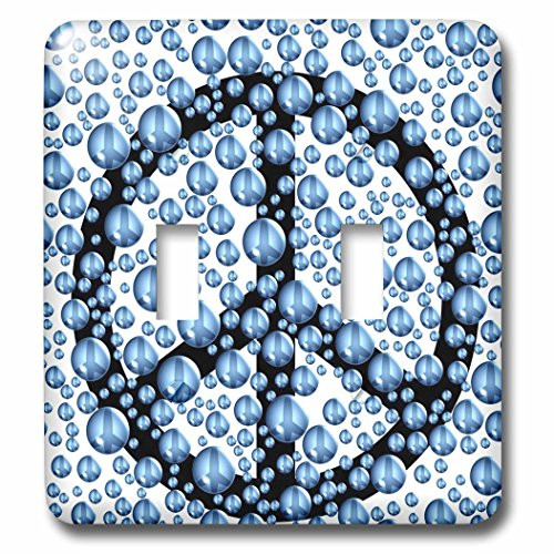 3dRose lsp_50560_2""Blue Peace Sign Bubbles - Inspirational and Fun Art - Double" Toggle Switch 3dRose lsp_50560_2""Blue Peace Sign Bubbles - Inspirational and Fun Art - Double" Toggle Switch