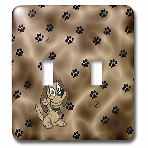 3dRose LLC lsp_52456_2 Puppy Paw Prints , Double Toggle Switch
