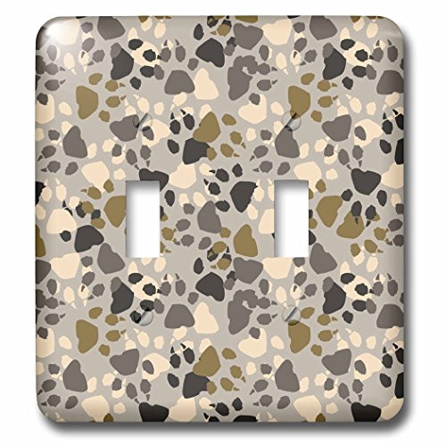 3dRose lsp_56044_2 Paw Prints Double Toggle Switch