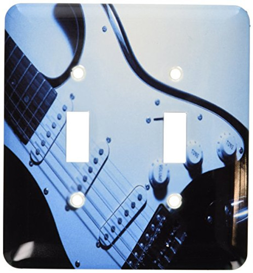 3dRose LLC lsp_56989_2 Guitar in Blue, Double Toggle Switch