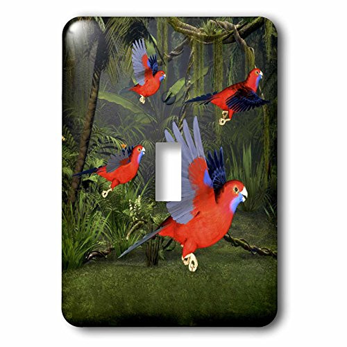 3dRose LLC 3dRose LLC lsp_60733_1 Crimson Rosella wild Parrots - Single Toggle Switch