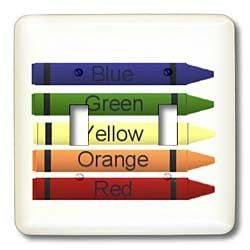 3dRose lsp_60761_2 Five Crayons Double Toggle Switch