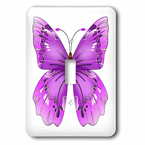 3dRose LSP_62044_1 Large Butterfly Single Toggle Switch, Purple