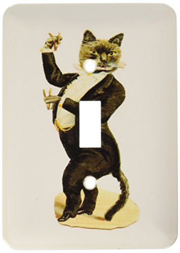 3dRose lsp_62609_1""Drawing Of Fat Cat In A Tuxedo" Single Toggle Switch