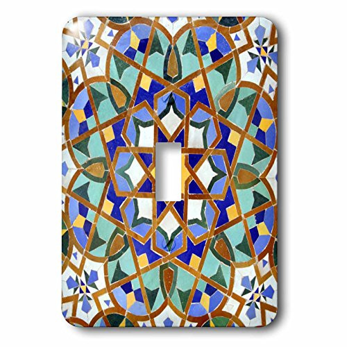 3dRose lsp_73580_1" Morocco, Hassan II Mosque Mosaic, Islamic Tile detail-AF29 KWI0018-Kymri Wilt" Single Toggle Switch