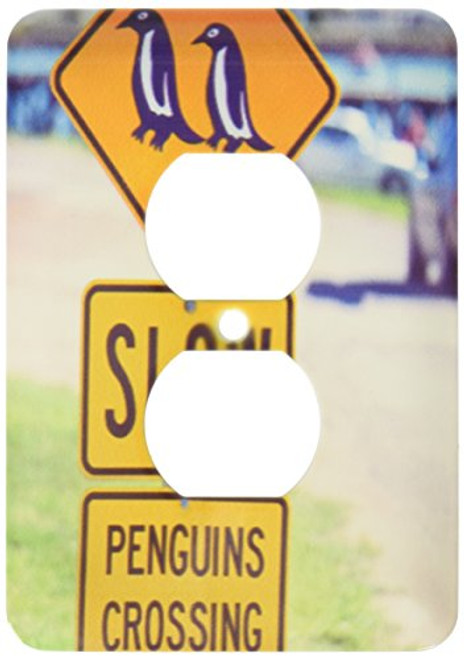 3dRose lsp_74666_6 New Zealand, South Island, Penguin crossing sign Plug Outlet Cover