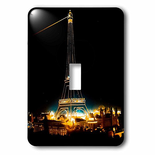3dRose lsp_77380_1 Eiffel Tower Illuminated Paris Exposition 1900 Vintage Single Toggle Switch