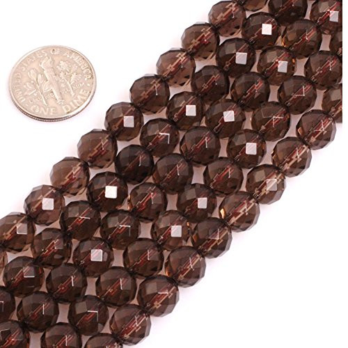GEM-inside Smoky Quartz Gemstone Loose Beads 8mm Natural Faceted Brown AAA Crystal Energy Stone Power for Jewelry Making 15" GEM-inside Smoky Quartz Gemstone Loose Beads 8mm Natural Faceted Brown AAA Crystal Energy Stone Power for Jewelry Making 15"