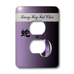 3dRose Lsp_98808_6 Sign of The Snake with Lantern, Kung Hei Fat Choy, Happy Chinese New Year, Purple 2 Plug Outlet Cover