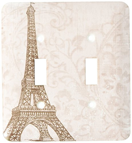 3dRose LLC lsp_99405_2 Vintage Eiffel Tower French Art Double Toggle Switch