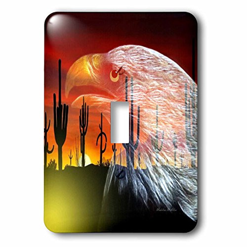 3dRose lsp_101123_1"Eagle Cactus - Protector 0F The Desert" Single Toggle Switch Multicolor