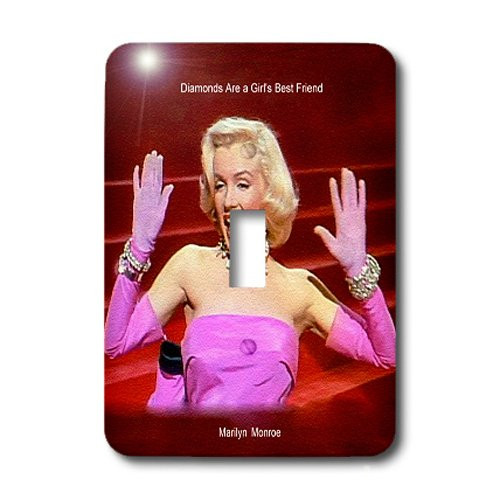 3dRose lsp_107176_1""Marilyn Monroe Singing Diamonds Are A Girls Best Friend (Textured) (PD-US)" Single Toggle Switch, Multicolor