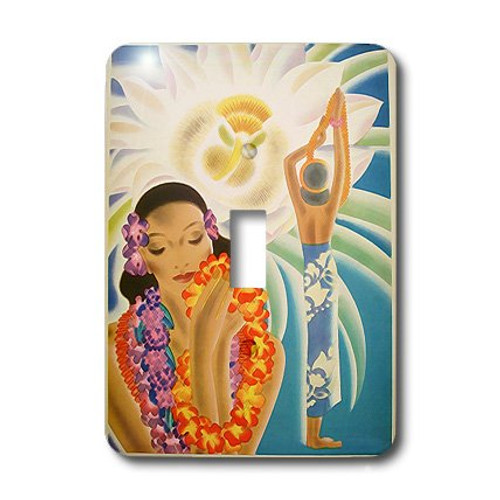 3dRose lsp_109950_1 Digital Painting Of Hawaiian Art Deco Single Toggle Switch