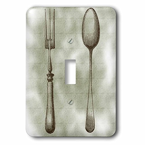 3dRose LLC lsp_110225_1 Vintage Fork and Spoon Kitchen Décor and Art Single Toggle Switch
