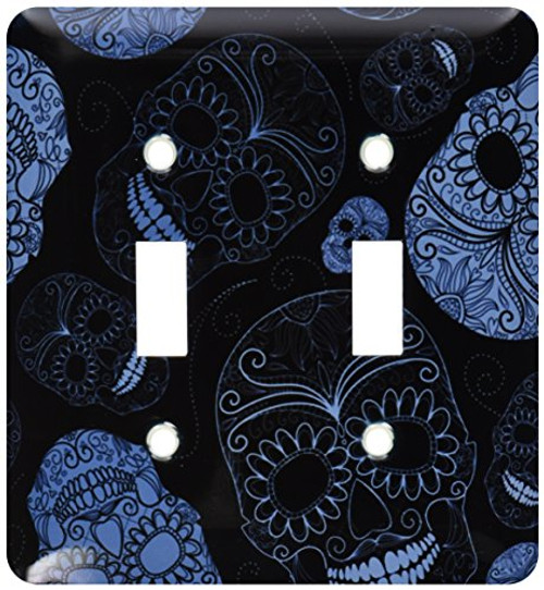3dRose LLC lsp_110444_2 Blue Sugar Skulls Day of The Dead Art Double Toggle Switch 3dRose LLC lsp_110444_2 Blue Sugar Skulls Day of The Dead Art Double Toggle Switch