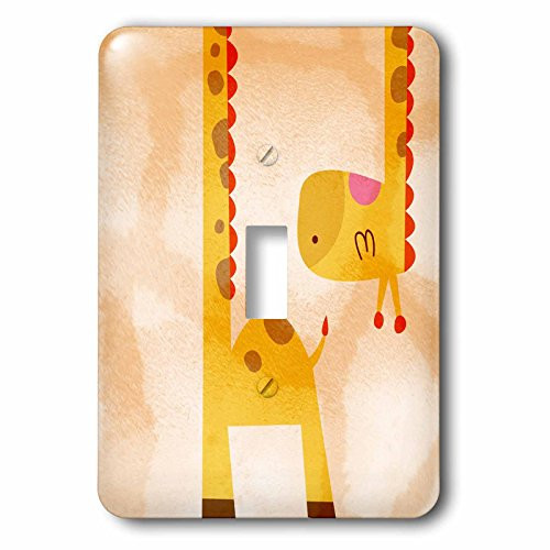 3dRose lsp_110575_1 Cute Giraffe with upside down head Single Toggle Switch, Multicolor